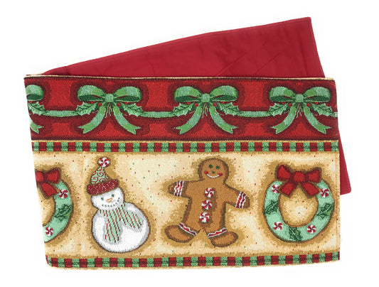 Gingerbread Sweets Holiday Woven Tapestry Table Runner (12917)