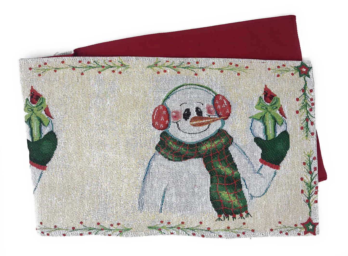 Magical Snowman Holiday Woven Tapestry Table Runner (9733)