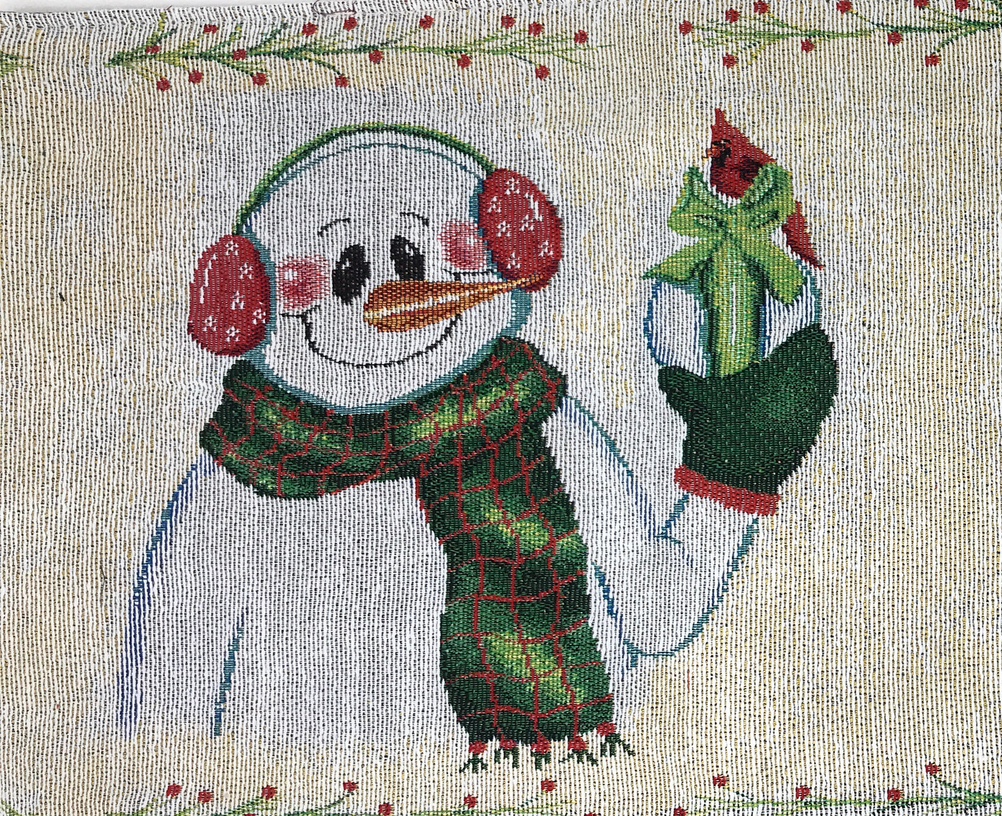 Magical Snowman Holiday Woven Tapestry Table Runner (9733)