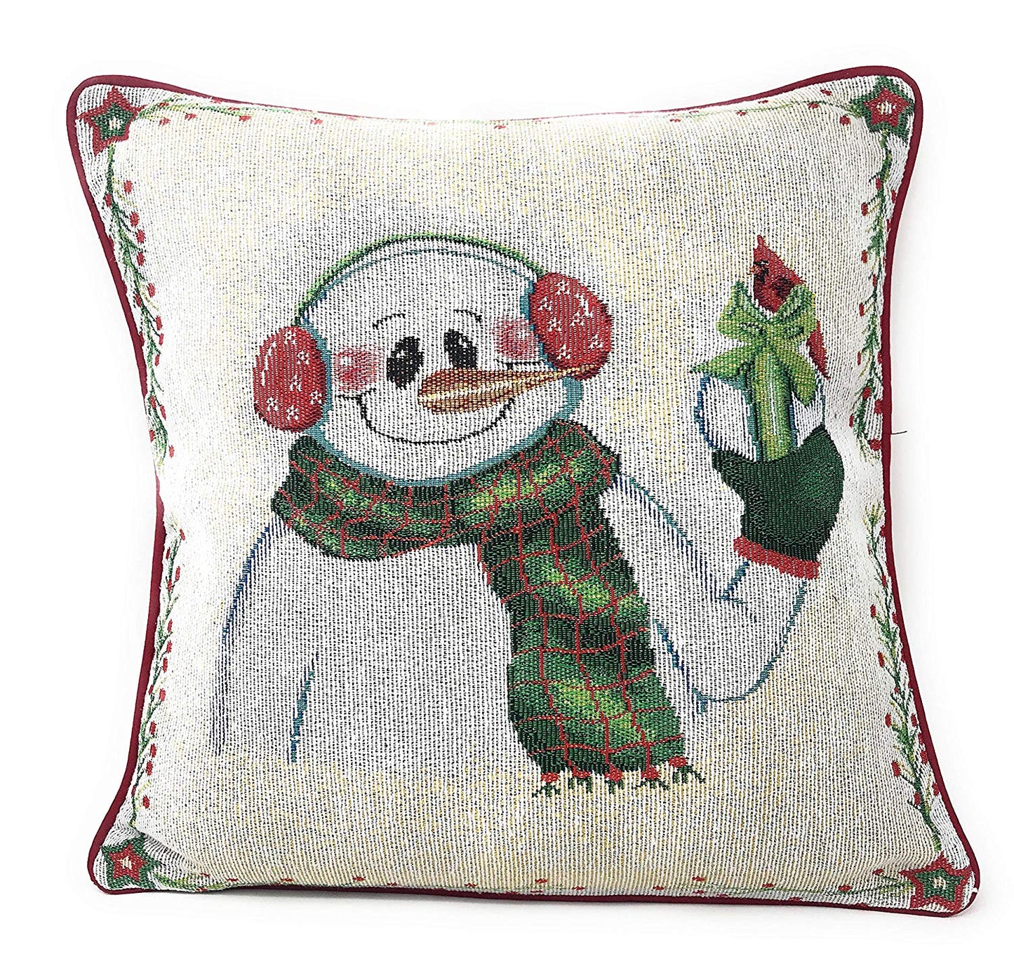 Magical Snowman Throw Pillow Cover Tapestry Cushion Cases 16" x 16" (9733)