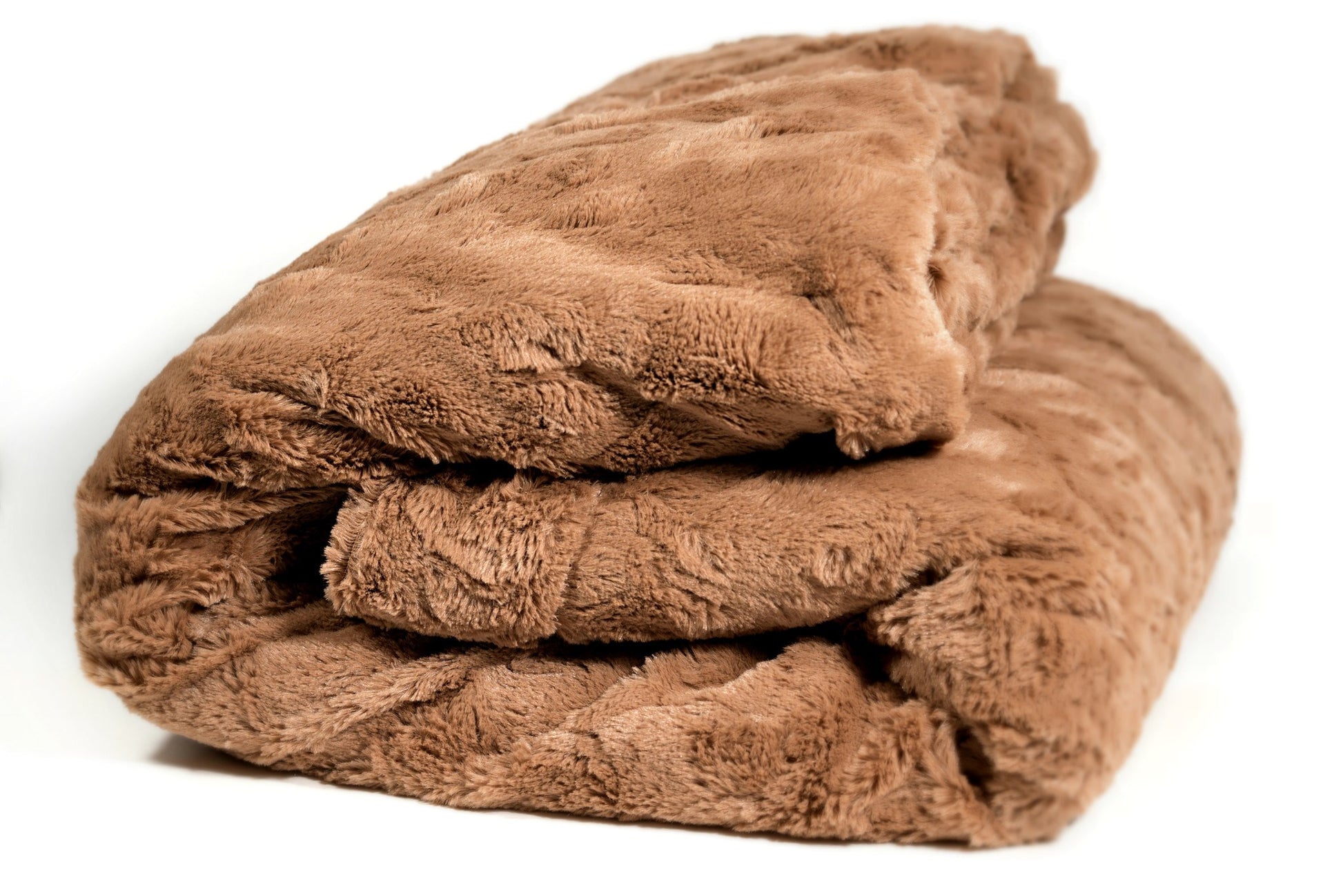 Luxury Solid Cinnamon Mocha Brown Wooded River Faux Fur with Sherpa Backside Soft Warm Fleece Throw Blanket - Stores Basement - Discount Bedding