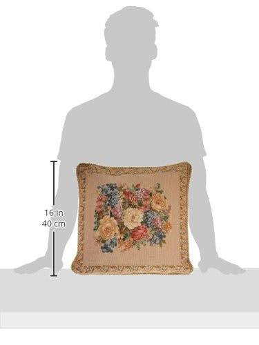 Set of Two Breath of Spring Floral Elegant Novelty Woven Square Throw Toss Accent Cushion Cover Pillow with Inserts - 2-Pieces - 18" x 18" (CC45X45CM3089) - Stores Basement - Discount Bedding