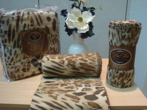Brown Animal Leopard Cheetah Pattern Super Plush Soft Warm Large Polar Fleece Throw Blanket - Stores Basement - Discount Bedding